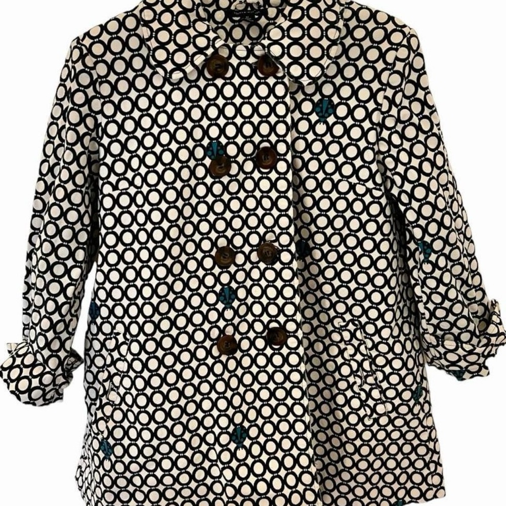 Tommy Hilfiger Double Breasted Peacoat Black and Beige Womens Size M